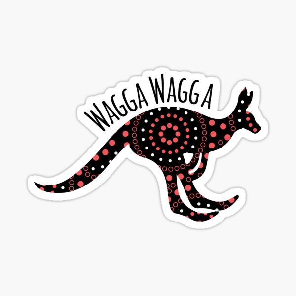 Item preview, Australian aboriginal wagga wagga Wiradjuri kangaroo art design white designed and sold by anins-azuree.