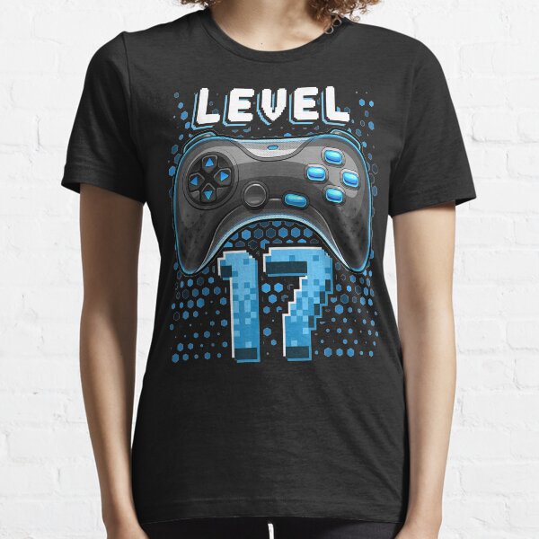 Nivel 17 Controlador de videojuegos 17 cumpleaños Regalo de jugador Niños Camiseta esencial