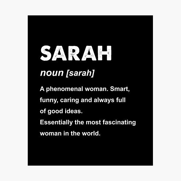 Sarah Name Wall Art Redbubble