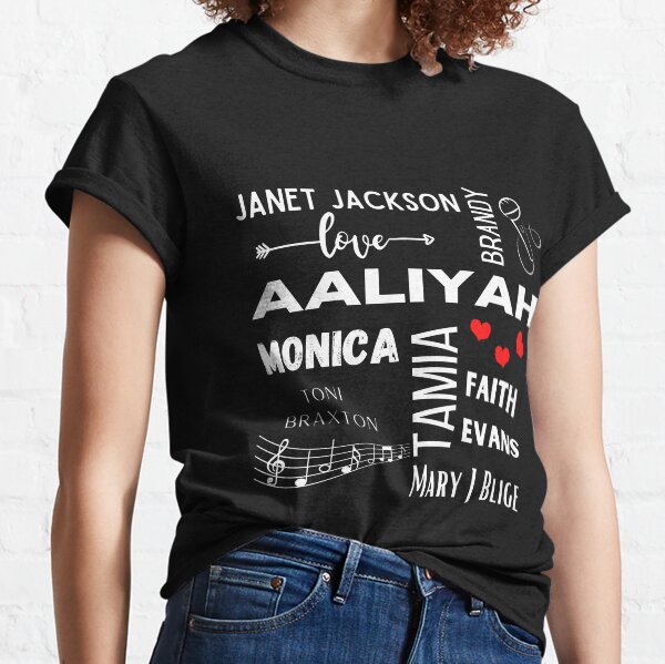 90s R and B Music Artist White Text Design Classic T-Shirt