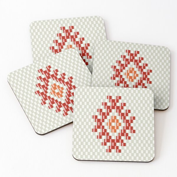 Item preview, Romanian beaded folk motif with ancestral embroidery symbolising The Eye designed and sold by folkyouall.