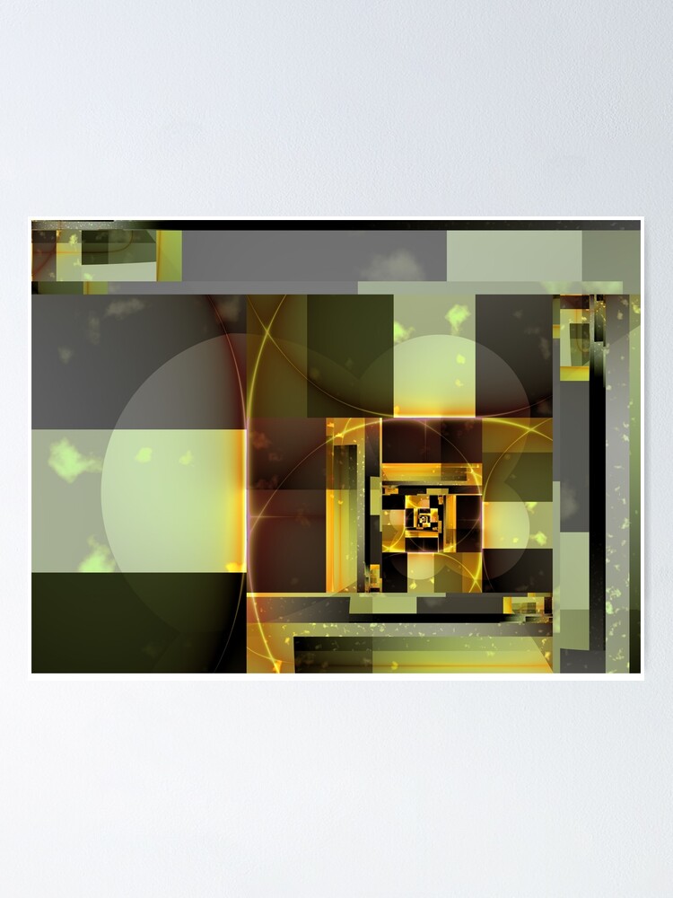 Alternate view of City Abstract - Orange Green Poster