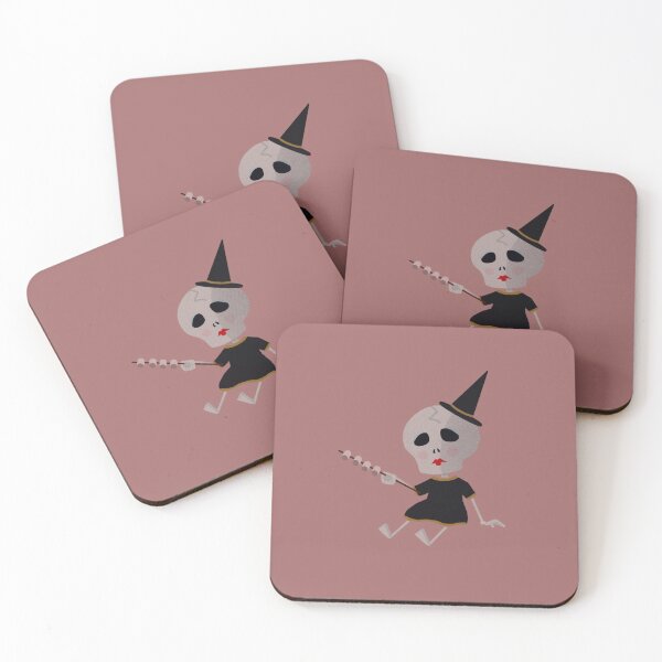 Item preview, Little cute Skeleton in a witch costume with marshmallows  designed and sold by BlodigVarg.