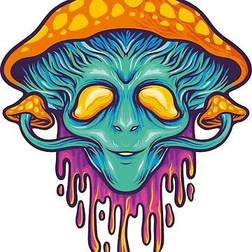Artwork thumbnail, Alien Mushroom Sticker by PatternSquare