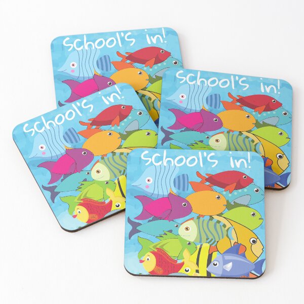 Item preview, School's in! (Brightly coloured school of fish - illustration) designed and sold by JellyBeenzz.