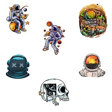 Artwork thumbnail, Astronaut Sticker Set by PatternSquare