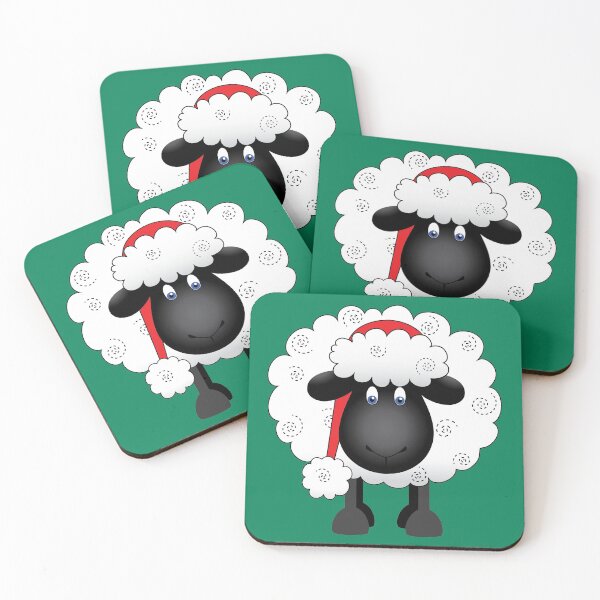 Item preview, Festive Christmas Shelby Sheep Green Background designed and sold by Running-Duck.