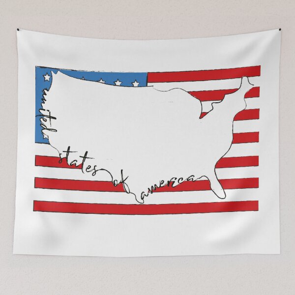 Item preview, USA Flag outline designed and sold by Ohmywordartist.