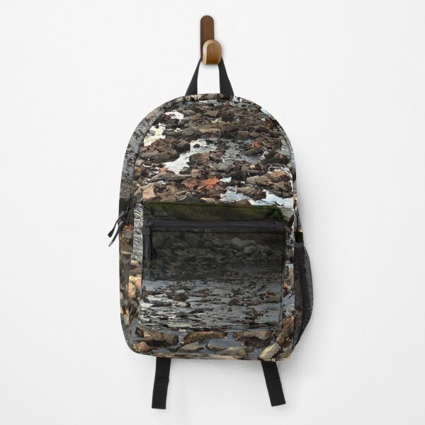 Item preview, Photo of River Rock with Bridge in Background - Tomahawk Creek Overland Park KS designed and sold by Zen Goat.