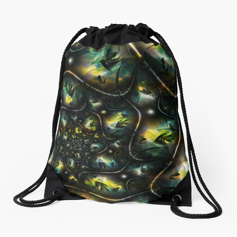 Alien Jungle Drawstring Bag