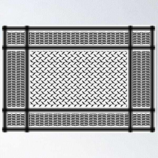 Palestinian keffiyeh | Palestine map Pattern Poster