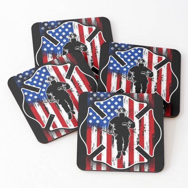 Item preview, firefighter with american flag us firefighter shield designed and sold by zugharo2019.