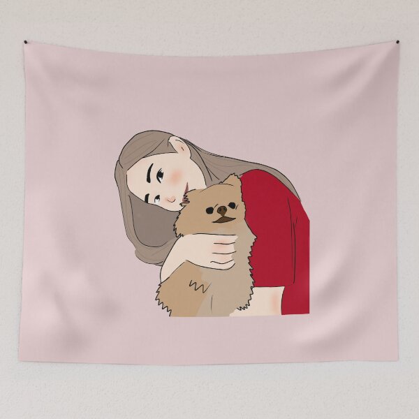 Item preview, Girl with pomeranian designed and sold by Ami San.