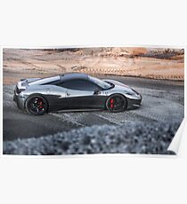 Chrome Ferrari 458 Italia Poster