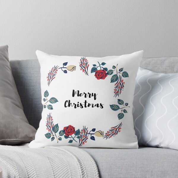 Item preview, Merry Christmas Floral Wreath designed and sold by Happiness Creators.