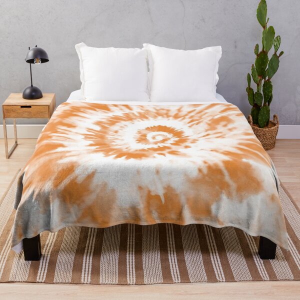 Item preview, Light Orange Tie-Dye Spiral Bedsheets Tiedye Yoga pants Bed sheet cover  designed and sold by baligaia.