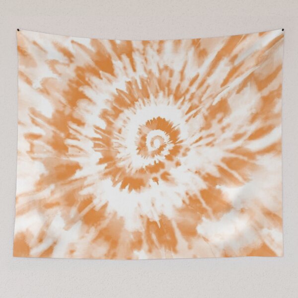 Item preview, Light Orange Tie-Dye Spiral Bedsheets Tiedye Yoga pants Bed sheet cover  designed and sold by baligaia.