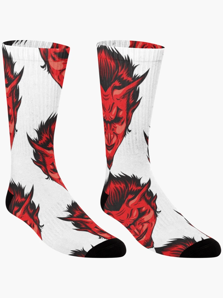 Thumbnail 3 von 5, Socken, Red Devil Sticker designt und verkauft von PatternSquare.