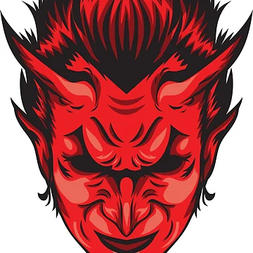 Artwork thumbnail, Red Devil Sticker by PatternSquare