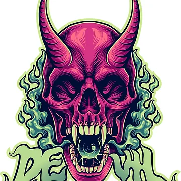 Artwork thumbnail, Skull Devil Sticker by PatternSquare