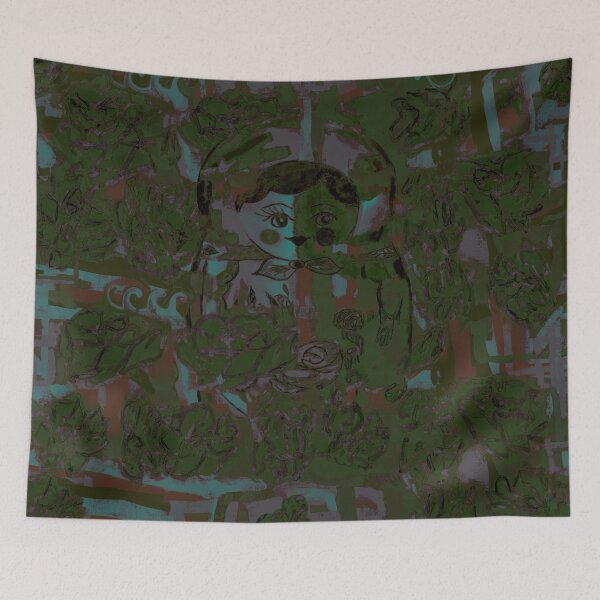 Item preview, Green Abstract Matryoshka Pattern  designed and sold by SaltCitySage.