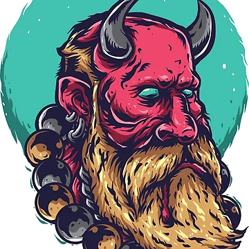 Artwork thumbnail, Old Devil Sticker by PatternSquare