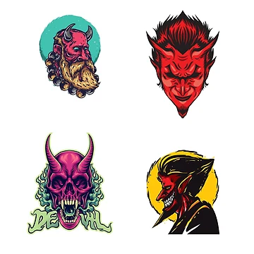 Artwork thumbnail, Evil Devil Sticker Set by PatternSquare
