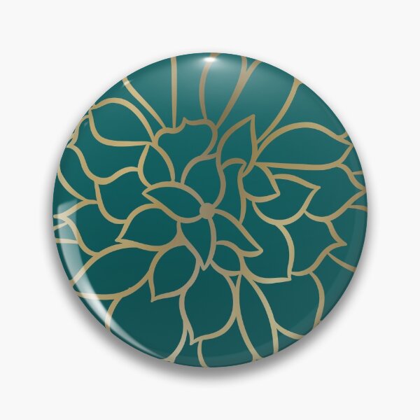 Artikelvorschau, Festive, Flower Bloom, Teal Green and Gold entworfen und verkauft von meggydesigns.