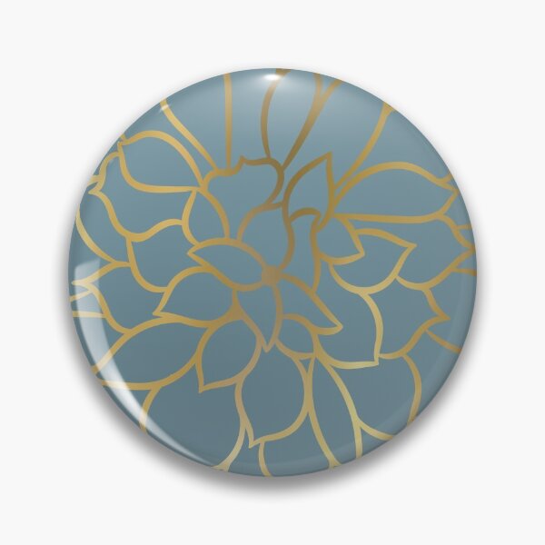 Artikelvorschau, Festive, Flower Bloom, Blue and Gold entworfen und verkauft von meggydesigns.