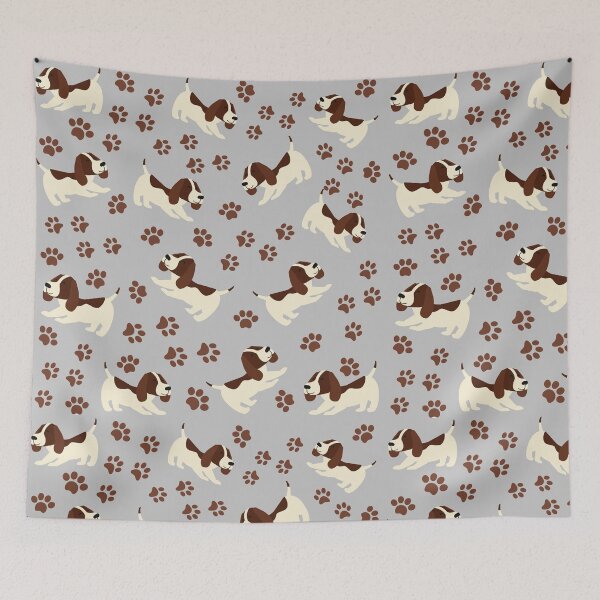 Item preview, Beagles and Paw Prints Pattern designed and sold by Orchyd.