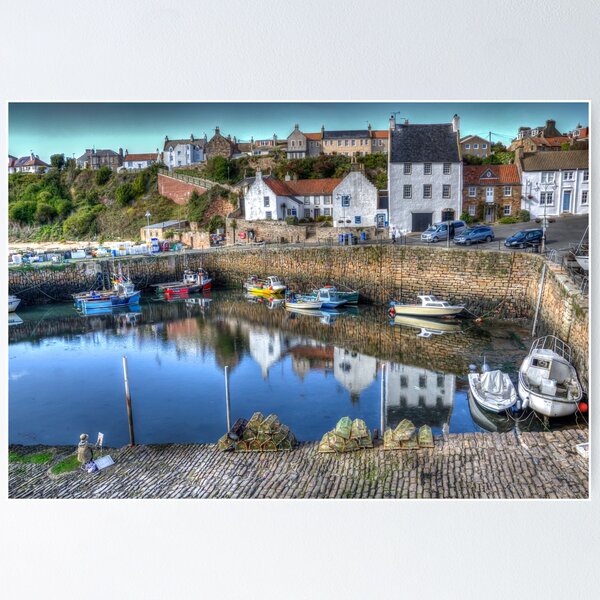 Artist Painting Crail Harbour Fife. Poster