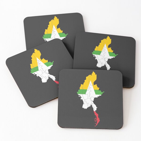 Item preview, Myanmar Flag Map with regions designed and sold by Alo.