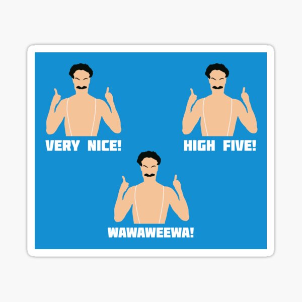 Item preview, Borat Blue - Subsequent Movie Film Borat 2 Sequel Sacha Baron Cohen Quotes Meme New Movie 2021 Sticker Watch Apparel Swimsuit Funny Gift Present Trailer Poster Cast Characters Interview Fan Art Print designed and sold by qualityprinting.