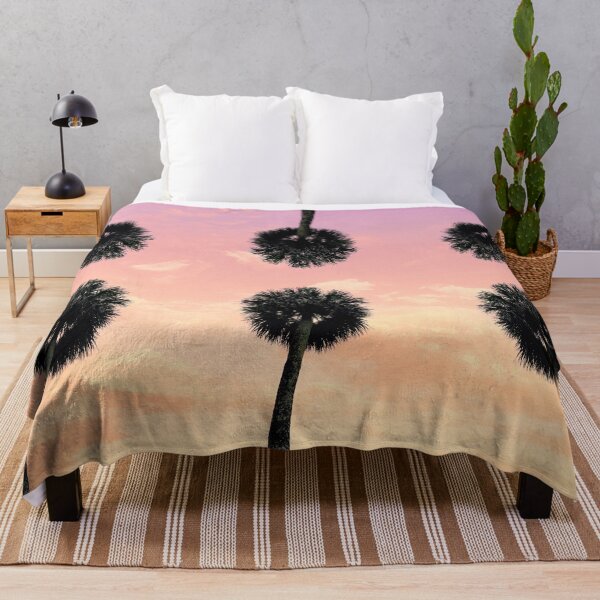Item preview, Palm Tree with Pink Gold Sunset Ombre Sky designed and sold by MarzStudio.