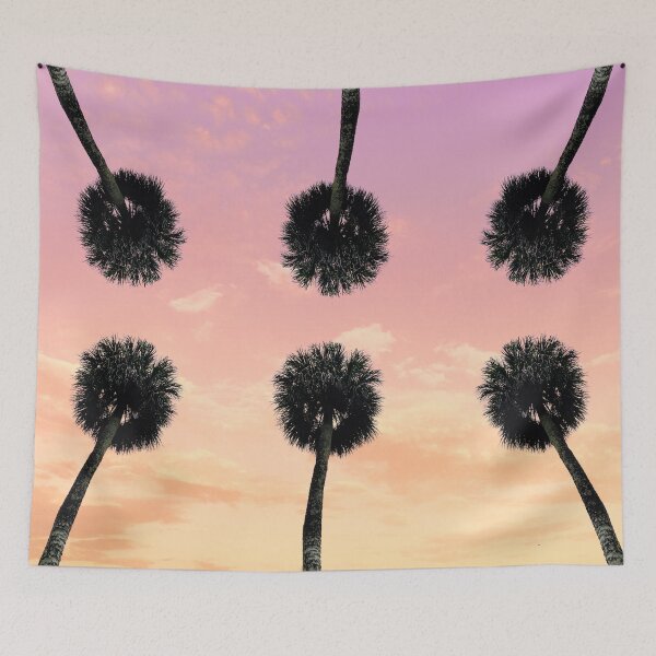 Item preview, Palm Tree with Pink Gold Sunset Ombre Sky designed and sold by MarzStudio.