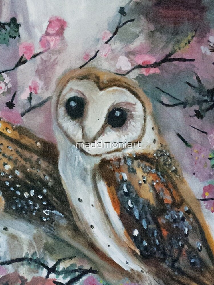 Barn Owls & Cherry Trees by maddmoniart