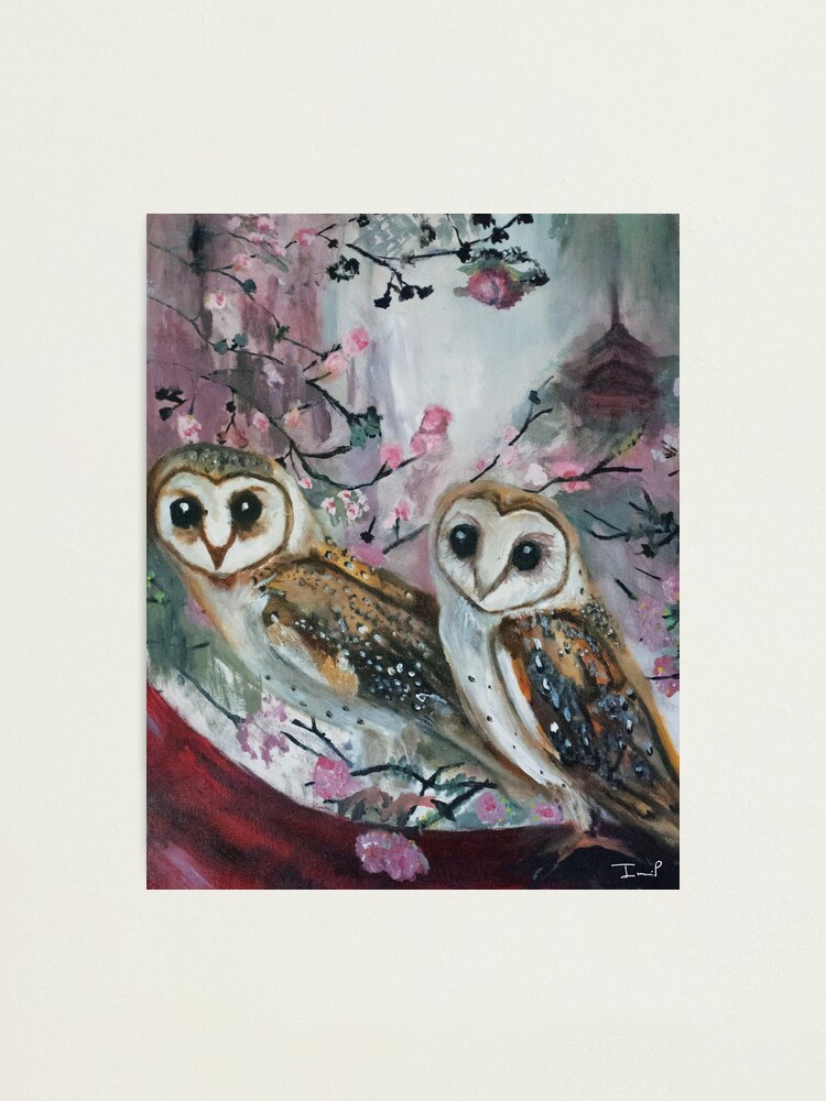 Alternate view of Barn Owls & Cherry Trees Photographic Print