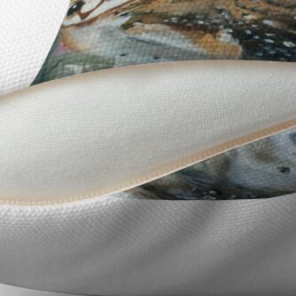 Alternate view of Barn Owls & Cherry Trees Throw Pillow