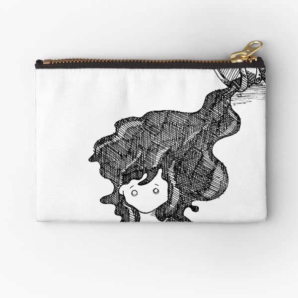 Ink Spill Flowing Hair Zipper Pouch