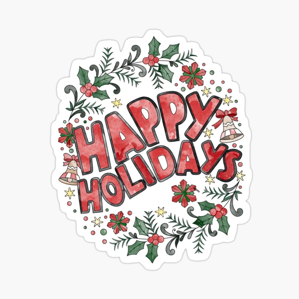 Happy Holidays Sticker  Christmas stickers printable, Holiday stickers,  Xmas sticker