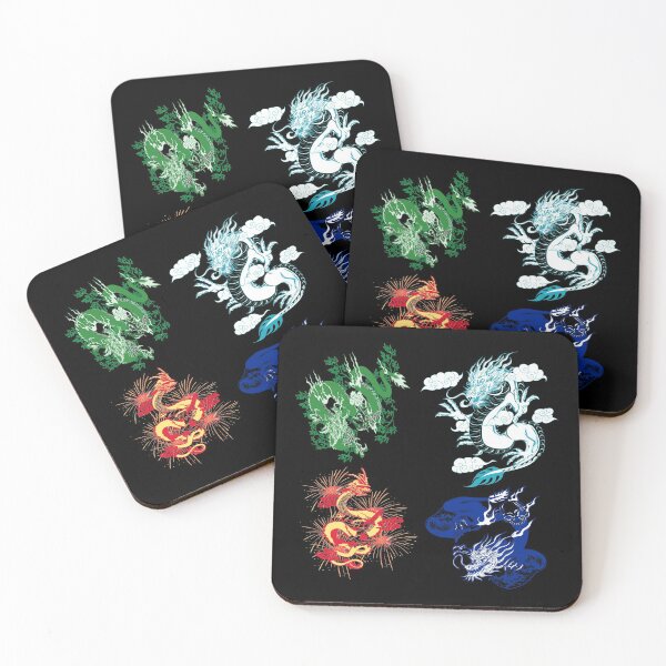 Item preview, Four element dragon Japanese Tattoo Art designed and sold by dreamofdenim.