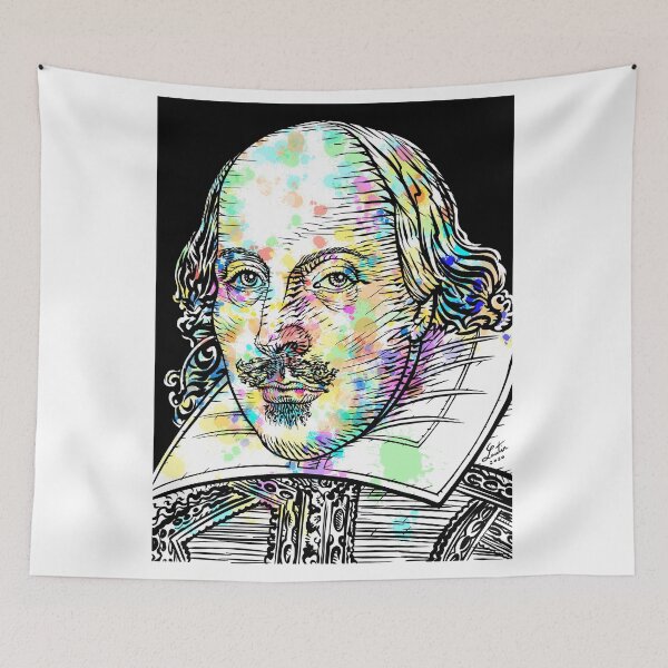 Item preview, WILLIAM SHAKESPEARE watercolor and ink portrait designed and sold by lautir.