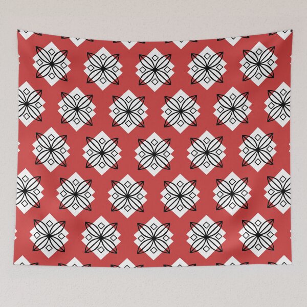 Item preview, Pretty bright red and black minimalist pattern designed and sold by Mandala & More.