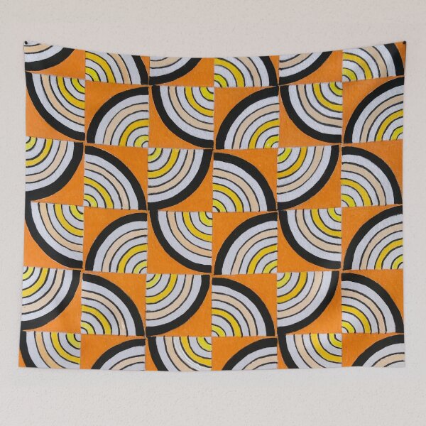 Item preview, Crazy circles - pattern in orange, white, black designed and sold by ApArtPaintings.
