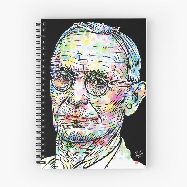 Item preview, HERMANN HESSE watercolor and ink portrait designed and sold by lautir.