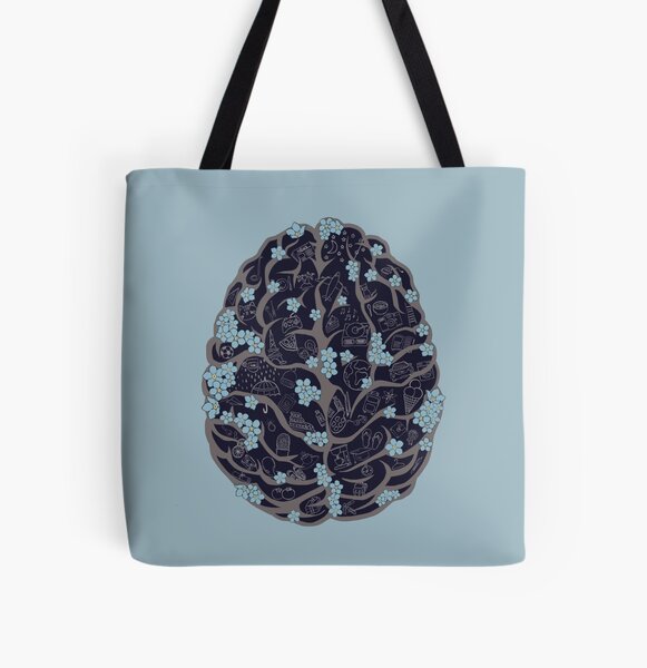 Forget Me Not All Over Print Tote Bag