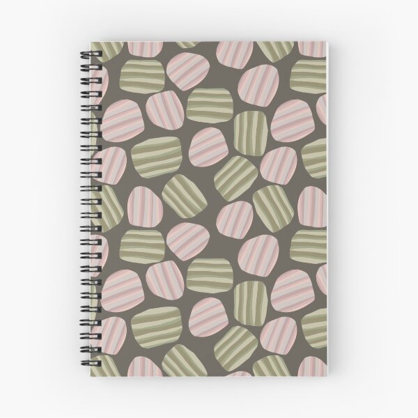 Item preview, Abstract Pink And Green Striped Rounded Muted Colors River Rock Pattern designed and sold by PlumGood.