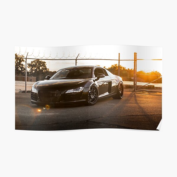 Audi R8 au coucher du soleil Poster