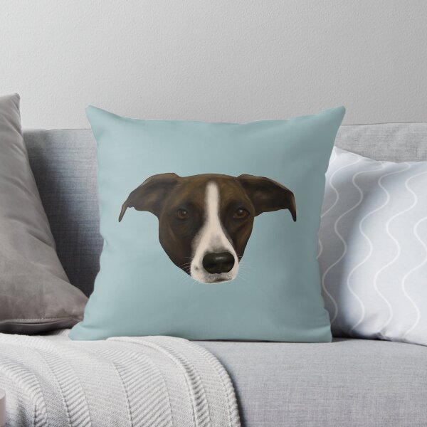 Sweet Pointer Hound Portrait Throw Pillow