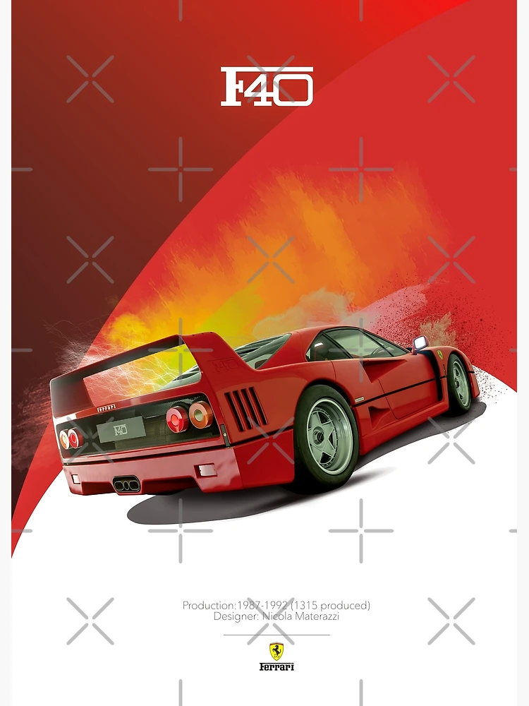 Poster, affiche Ferrari F40 Automobily, Cadeaux et merch